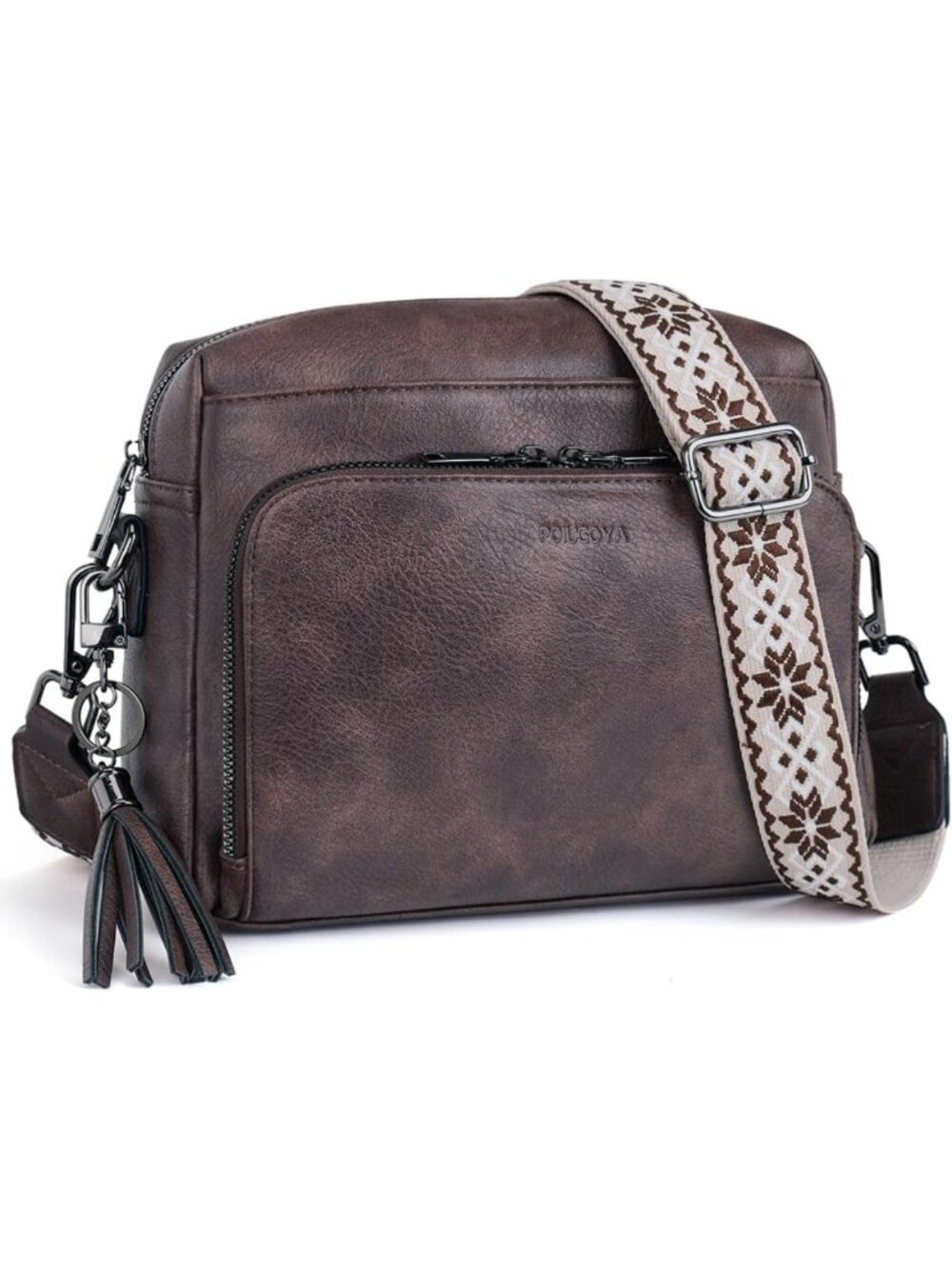 Stylish Leather Crossbody Bag for Women | Travel Purse with RFID Wallet